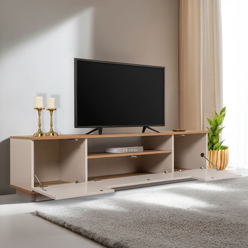 Casa si Gradina - Mobilier - Comode si corpuri - Comode - Comoda tv, Hanah Home, pal melaminat, casmir si pin atlantic, 180x44.6x44.5 cm - Infinity.ro