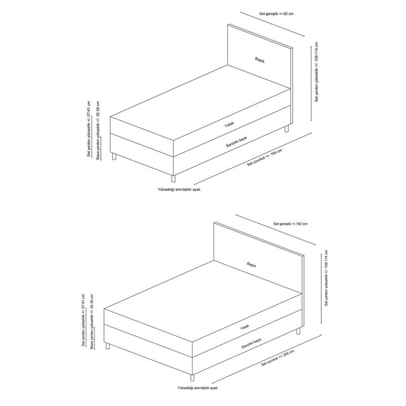 Casa si Gradina - Mobilier - Saltele si somiere - Somiere - Somiera cu tablie, Hanah Home, pal melaminat, maro, 120x200 cm, 771MND1121 - Infinity.ro