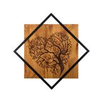 Casa si Gradina - Decoratiuni - Decoratiuni perete - Accesoriu decorativ de perete, Wallxpert, lemn si metal, nuc si negru, 54x54 cm, 899SKL2125 - Infinity.ro