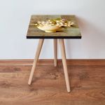 Casa si Gradina - Mobilier - Mese si birouri - Mese living - Masa laterala, Hanah Home, mdf, verde crem alb, 35x35x42 cm - Infinity.ro