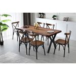 Casa si Gradina - Mobilier - Mese si birouri - Mese bucatarie si dining - Masa dining, Hanah Home, mdf, nuc, 180x80x75 cm - Infinity.ro