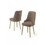 Casa si Gradina - Mobilier - Scaune si fotolii - Scaune - Set scaune, Hanah Home, metal, cappuccino si auriu, 46x46x94 cm, 4 piese - Infinity.ro
