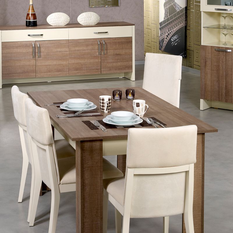 Casa si Gradina - Mobilier - Mese si birouri - Mese bucatarie si dining - Masa extensibila, Hanah Home, pal melaminat, stejar inchis, 78x150x90 cm - Infinity.ro