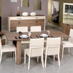 Casa si Gradina - Mobilier - Mese si birouri - Mese bucatarie si dining - Masa extensibila, Hanah Home, pal melaminat, stejar inchis, 78x150x90 cm - Infinity.ro