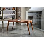 Casa si Gradina - Mobilier - Seturi de mobilier - Seturi mese si scaune - Set masa si scaune, Hanah Home, lemn de carpen si mdf, nuc si crem, masa 160x80x75 cm, 4 scaune 47x45x92 cm - Infinity.ro