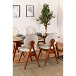 Casa si Gradina - Mobilier - Seturi de mobilier - Seturi mese si scaune - Set masa si scaune, Hanah Home, lemn de carpen si mdf, nuc si crem, masa 160x80x75 cm, 4 scaune 47x45x92 cm - Infinity.ro