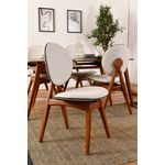 Casa si Gradina - Mobilier - Seturi de mobilier - Seturi mese si scaune - Set masa si scaune, Hanah Home, lemn de carpen si mdf, nuc si crem, masa 160x80x75 cm, 4 scaune 47x45x92 cm - Infinity.ro