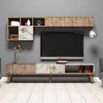 Casa si Gradina - Mobilier - Comode si corpuri - Comode - Comoda tv, Hanah Home, pal melaminat, nuc si alb, 180x40x35 cm, 845HCT3080 - Infinity.ro