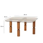 Casa si Gradina - Mobilier - Mese si birouri - Masute de cafea - Masuta de cafea, Hanah Home, lemn masiv, sticla securizata, nuc, bronz, 80x80x40 cm - Infinity.ro