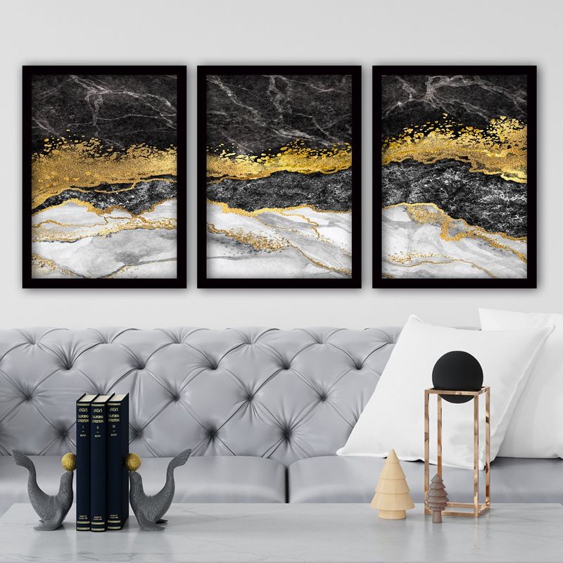 Casa si Gradina - Decoratiuni - Tablouri - Tablou decorativ cu rama, Wallxpert, mdf, multicolor, 35x45 cm (3 bucati) - Infinity.ro