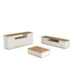 Casa si Gradina - Mobilier - Seturi de mobilier - Seturi living - Set mobilier living, Hanah Home, pal melaminat, pin atlantic alb - Infinity.ro