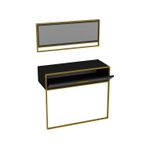 Casa si Gradina - Mobilier - Comode si corpuri - Masute de toaleta - Masuta de toaleta, Hanah Home, pal melaminat, auriu si negru, 90x38.5x76.8 cm - Infinity.ro