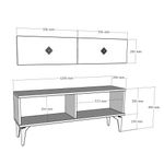 Casa si Gradina - Mobilier - Comode si corpuri - Comode - Comoda tv, Hanah Home, pal melaminat, alb auriu, 120x49x29.6 cm - Infinity.ro