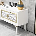 Casa si Gradina - Mobilier - Comode si corpuri - Comode - Comoda tv, Hanah Home, pal melaminat, alb auriu, 120x49x29.6 cm - Infinity.ro