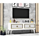 Casa si Gradina - Mobilier - Comode si corpuri - Comode - Comoda tv, Hanah Home, pal melaminat, alb auriu, 120x49x29.6 cm - Infinity.ro