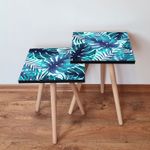 Casa si Gradina - Mobilier - Mese si birouri - Masute de cafea - Set masute de cafea, Hanah Home, mdf, albastru marin, albastru, alb, 35x47x35 cm, 35x42x35 cm - Infinity.ro