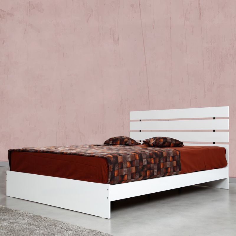 Casa si Gradina - Mobilier - Saltele si somiere - Somiere - Somiera dubla, Hanah Home, panou de particule cu melamina, alb, 185x205x100 cm - Infinity.ro