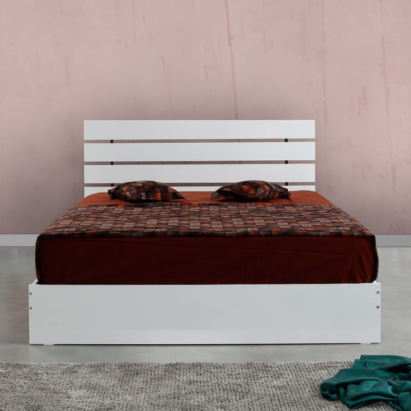 Casa si Gradina - Mobilier - Saltele si somiere - Somiere - Somiera dubla, Hanah Home, panou de particule cu melamina, alb, 185x205x100 cm - Infinity.ro