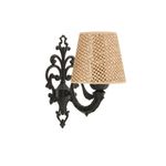 Casa si Gradina - Corpuri si surse de iluminat - Plafoniere, aplice si spoturi - Aplica de perete, Opviq, metal, natural si negru, abajur textil, 24x26 cm - Infinity.ro