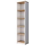 Casa si Gradina - Mobilier - Biblioteci si rafturi - Biblioteci - Biblioteca, Hanah Home, pal melaminat, alb si nuc, 40x25x161.8 cm - Infinity.ro