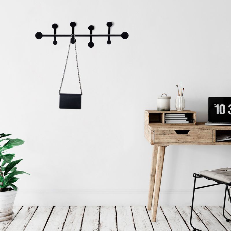 Casa si Gradina - Mobilier - Organizare si depozitare - Cuiere - Cuiere de perete, Wallxpert, metal, negru, 70x22 cm - Infinity.ro