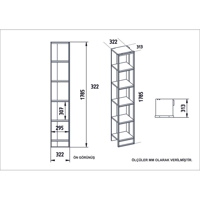 Casa si Gradina - Mobilier - Biblioteci si rafturi - Biblioteci - Biblioteca, Hanah Home, pal melaminat, auriu si alb, 32.2x31.3x178.5 cm - Infinity.ro