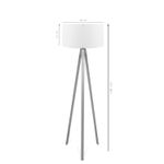 Casa si Gradina - Corpuri si surse de iluminat - Veioze si lampi - Lampadare - Lampadar, Opviq, mdf, gri, 140 cm, diametru abajur 38 cm - Infinity.ro