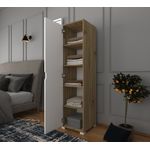 Casa si Gradina - Mobilier - Dulapuri si sifoniere - Sifoniere - Sifonier, Hanah Home, pal melaminat, nuc deschis si alb, 40x45x183 cm - Infinity.ro