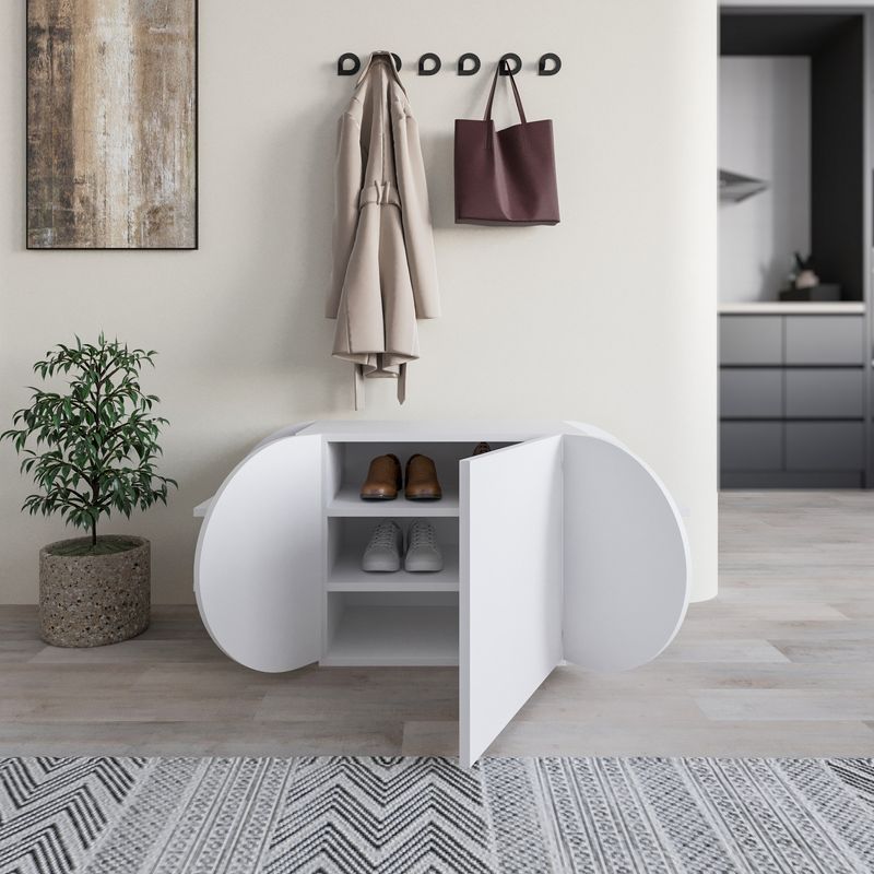 Casa si Gradina - Mobilier - Dulapuri si sifoniere - Dulapuri pantofi - Dulap pantofi, Hanah Home, pal melaminat, alb, 110x40,4x50 cm - Infinity.ro