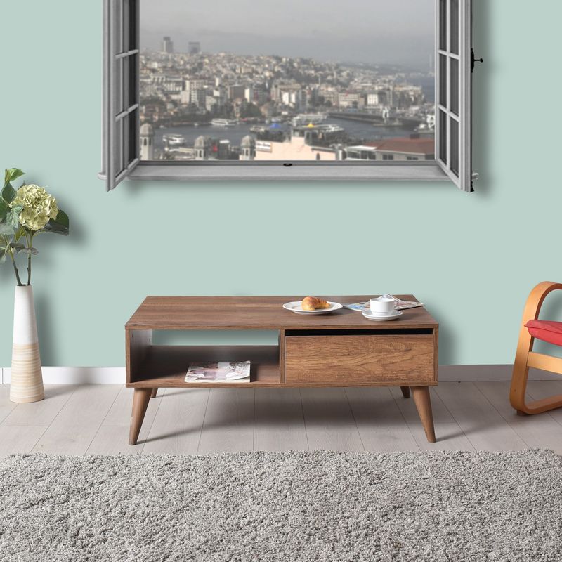 Casa si Gradina - Mobilier - Mese si birouri - Masute de cafea - Masuta de cafea, Hanah Home, pal melaminat, oslo si nuc, 110x65x42 cm, 479ADR1801 - Infinity.ro