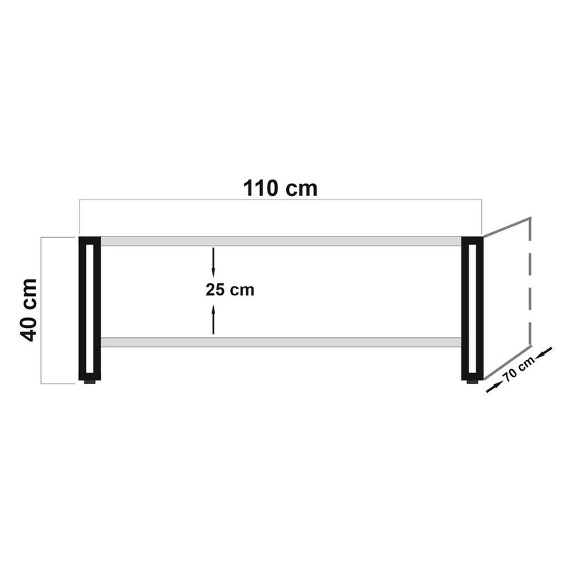 Casa si Gradina - Mobilier - Mese si birouri - Masute de cafea - Masuta de cafea, Hanah Home, panou din particule cu melamina, pin atlantic si negru, 110x70x40 cm - Infinity.ro