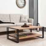 Casa si Gradina - Mobilier - Mese si birouri - Masute de cafea - Masuta de cafea, Hanah Home, panou din particule cu melamina, pin atlantic si negru, 110x70x40 cm - Infinity.ro