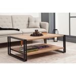 Casa si Gradina - Mobilier - Mese si birouri - Masute de cafea - Masuta de cafea, Hanah Home, panou din particule cu melamina, pin atlantic si negru, 110x70x40 cm - Infinity.ro