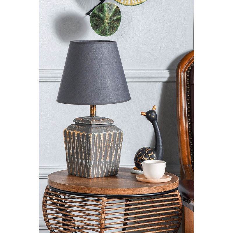 Casa si Gradina - Corpuri si surse de iluminat - Veioze si lampi - Veioze - Veioza, Opviq, metal, antracit si auriu, 13x22x39 cm - Infinity.ro