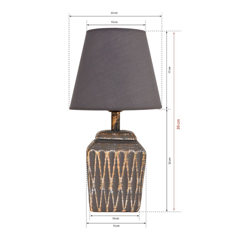 Casa si Gradina - Corpuri si surse de iluminat - Veioze si lampi - Veioze - Veioza, Opviq, metal, antracit si auriu, 13x22x39 cm - Infinity.ro