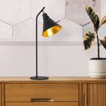 Casa si Gradina - Corpuri si surse de iluminat - Veioze si lampi - Veioze - Veioza, Opviq, metal, negru auriu, 28x50 cm - Infinity.ro