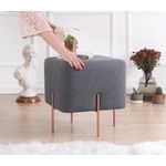 Casa si Gradina - Mobilier - Scaune si fotolii - Tabureti - Taburet, Atelier Del Sofa, bumbac si in, gri inchis, 40x40x42 cm - Infinity.ro