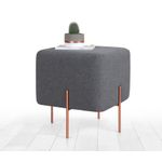 Casa si Gradina - Mobilier - Scaune si fotolii - Tabureti - Taburet, Atelier Del Sofa, bumbac si in, gri inchis, 40x40x42 cm - Infinity.ro