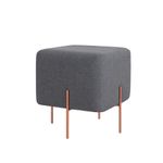 Casa si Gradina - Mobilier - Scaune si fotolii - Tabureti - Taburet, Atelier Del Sofa, bumbac si in, gri inchis, 40x40x42 cm - Infinity.ro