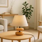 Casa si Gradina - Corpuri si surse de iluminat - Veioze si lampi - Veioze - Veioza, Opviq, lemn, bej, 32 cm - Infinity.ro