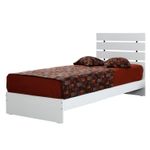 Casa si Gradina - Mobilier - Saltele si somiere - Somiere - Somiera de o persoana, Hanah Home, panou aglomerat melaminat, alb, 95x100x205 cm - Infinity.ro