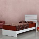 Casa si Gradina - Mobilier - Saltele si somiere - Somiere - Somiera de o persoana, Hanah Home, panou aglomerat melaminat, alb, 95x100x205 cm - Infinity.ro