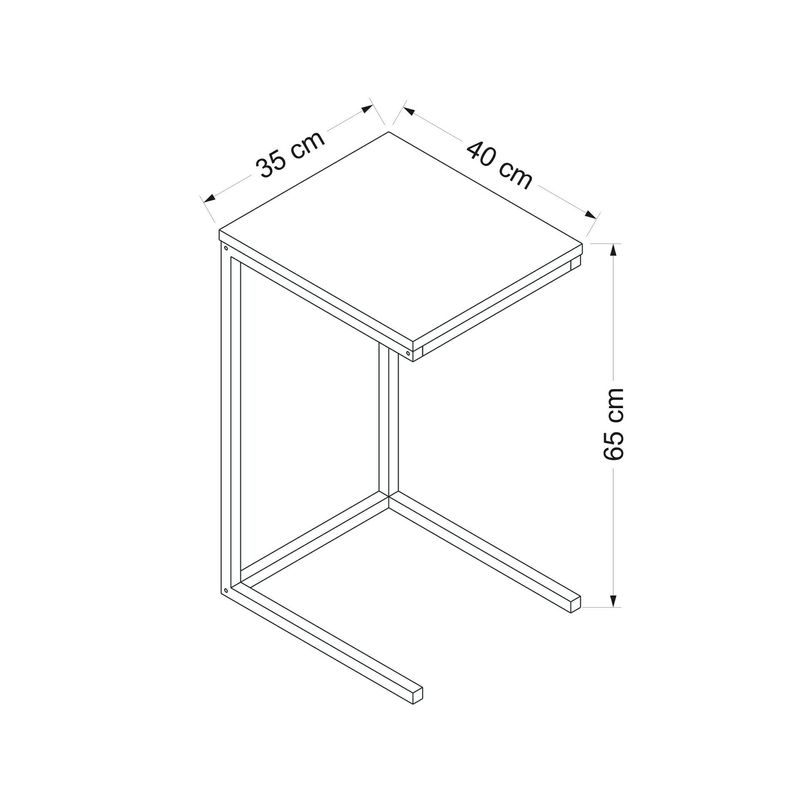 Casa si Gradina - Mobilier - Mese si birouri - Mese living - Masa laterala, Hanah Home, panou de particule cu melamina, nuc, 35x40x65 cm - Infinity.ro