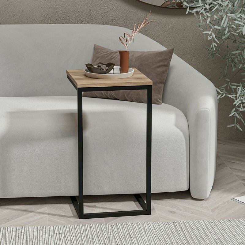 Casa si Gradina - Mobilier - Mese si birouri - Mese living - Masa laterala, Hanah Home, panou de particule cu melamina, nuc, 35x40x65 cm - Infinity.ro