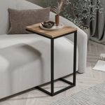 Casa si Gradina - Mobilier - Mese si birouri - Mese living - Masa laterala, Hanah Home, panou de particule cu melamina, nuc, 35x40x65 cm - Infinity.ro