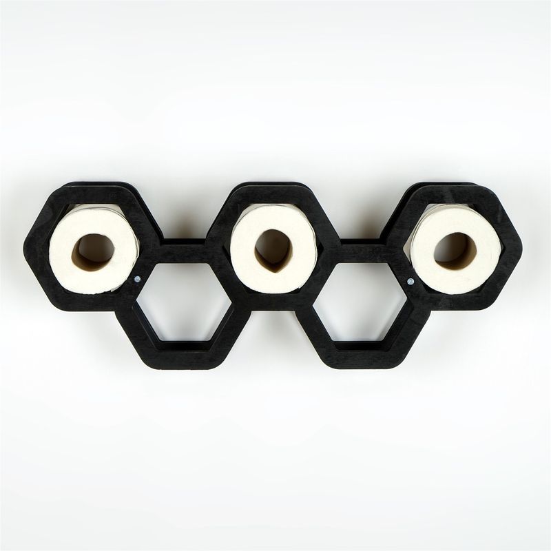 Casa si Gradina - Sanitare - Suporturi si accesorii baie - Suporturi baie - Suport hartie igienica, Hanah Home, placaj, negru, 56x21x16 cm - Infinity.ro