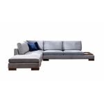 Casa si Gradina - Mobilier - Canapele si coltare - Coltare - Coltar cu pouf, Hanah Home, stanga, textil, gri inchis, 193x313x97 cm - Infinity.ro