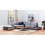 Casa si Gradina - Mobilier - Canapele si coltare - Coltare - Coltar cu pouf, Hanah Home, stanga, textil, gri inchis, 193x313x97 cm - Infinity.ro