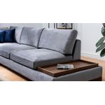 Casa si Gradina - Mobilier - Canapele si coltare - Coltare - Coltar cu pouf, Hanah Home, stanga, textil, gri inchis, 193x313x97 cm - Infinity.ro