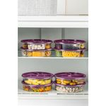 Casa si Gradina - Bucatarie si vesela - Organizare si depozitare bucatarie - Cutii alimentare - Set cutii depozitare, Hermia, plastic, mov, 21x21x5 cm, 8 piese - Infinity.ro